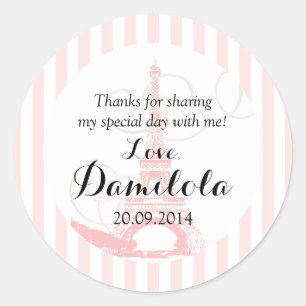 Eiffeltoren Parijs bruiloft Ronde Sticker