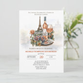 Eiffeltoren Parijs Cocktail 50e verjaardag Kaart (Staand voorkant)