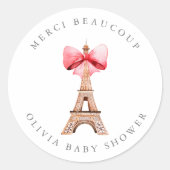 Eiffeltoren Parijs Dank u Ronde Sticker (Voorkant)