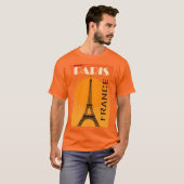 Eiffeltoren Parijs Europa ReizigersOranje T-shirt (Voorkant volledig)