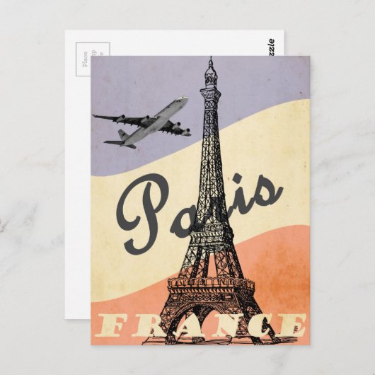  Eiffeltoren Parijs Europees luchtvervoer Briefkaart (Voorkant / Achterkant)