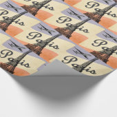 Eiffeltoren Parijs Europees luchtvervoer Cadeaupapier (Hoek)