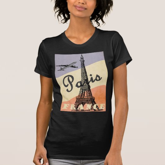  Eiffeltoren Parijs Europees luchtvervoer T-shirt (Voorkant)