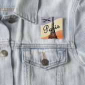 Eiffeltoren Parijs Europees luchtvervoer Vierkante Button 5,1 Cm (In situ)