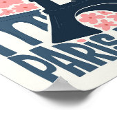 Eiffeltoren Parijs Frankrijk abstracte reizen bloe Poster (Hoek)