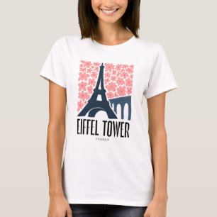 Eiffeltoren Parijs Frankrijk abstracte reizen bloe T-shirt
