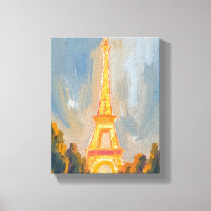 Eiffeltoren Parijs Frankrijk Aquarel Canvas Afdruk