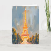 Eiffeltoren Parijs Frankrijk Aquarel Kaart (Voorkant)