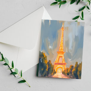 Eiffeltoren Parijs Frankrijk Aquarel Kaart