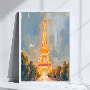Eiffeltoren Parijs Frankrijk Aquarel Poster