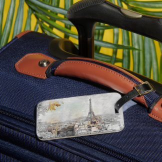 Eiffeltoren. Parijs, Frankrijk Bagagelabel