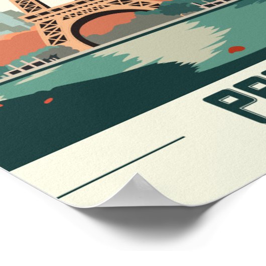 Eiffeltoren Parijs Frankrijk Beroemde reisplaats Poster (Hoek)