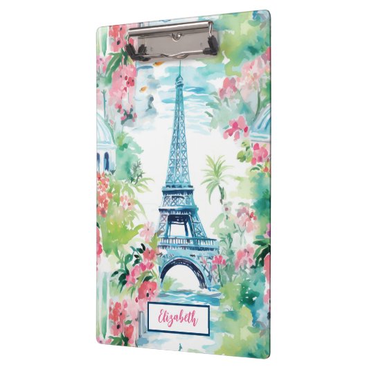 Eiffeltoren Parijs Frankrijk Bloemen Klembord (Links)