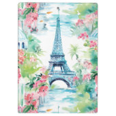 Eiffeltoren Parijs Frankrijk Bloemen Klembord (Achterkant)