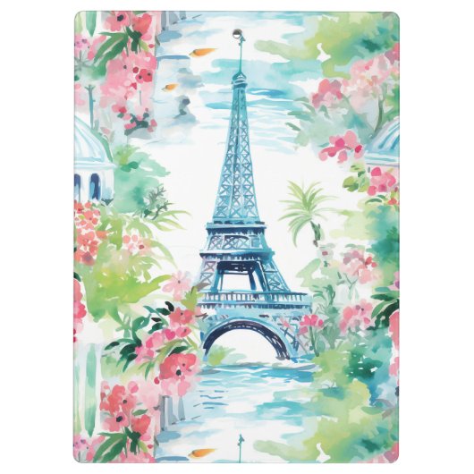 Eiffeltoren Parijs Frankrijk Bloemen Klembord (Achterkant)