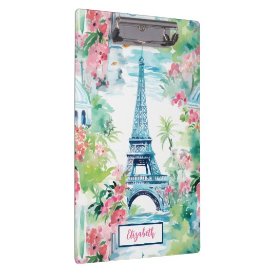 Eiffeltoren Parijs Frankrijk Bloemen Klembord (Rechts)