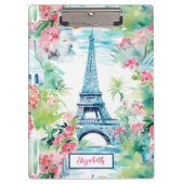 Eiffeltoren Parijs Frankrijk Bloemen Klembord (Voorkant)