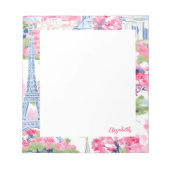 Eiffeltoren Parijs Frankrijk Bloemen Notitieblok (Voorkant)