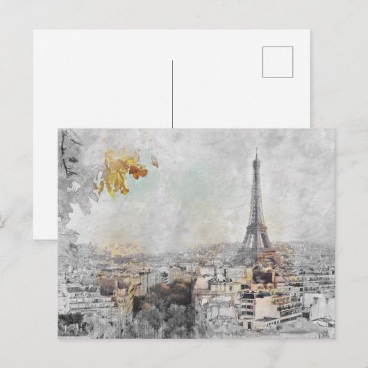 Eiffeltoren. Parijs, Frankrijk Briefkaart (Voorkant / Achterkant)