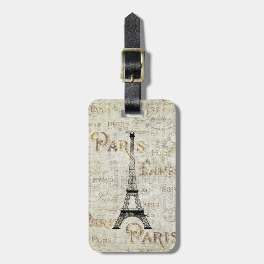 Eiffeltoren Parijs Frankrijk  Briefkaart Design Bagagelabel (Voorkant verticaal)