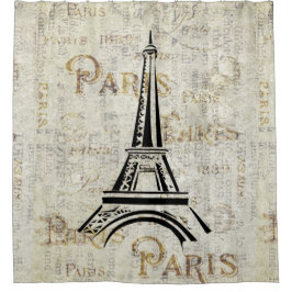 Eiffeltoren Parijs Frankrijk  Briefkaart Design Douchegordijn