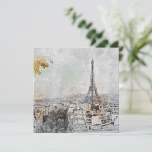 Eiffeltoren Parijs Frankrijk Briefkaart – Romantis (Staand voorkant)