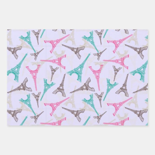 Eiffeltoren Parijs Frankrijk Design Inpakpapier Vel (Voorkant 3)