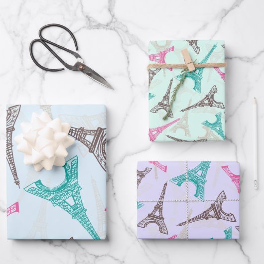 Eiffeltoren Parijs Frankrijk Design Inpakpapier Vel (Voorkant)