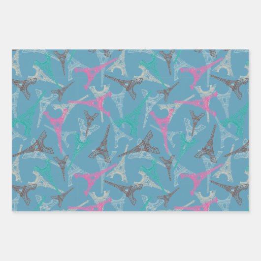 Eiffeltoren Parijs Frankrijk Design Inpakpapier Vel (Voorkant 3)