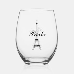 Eiffeltoren Parijs Frankrijk Design Wijnglas Zonder Voet