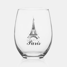 Eiffeltoren Parijs Frankrijk Design Wijnglas Zonder Voet