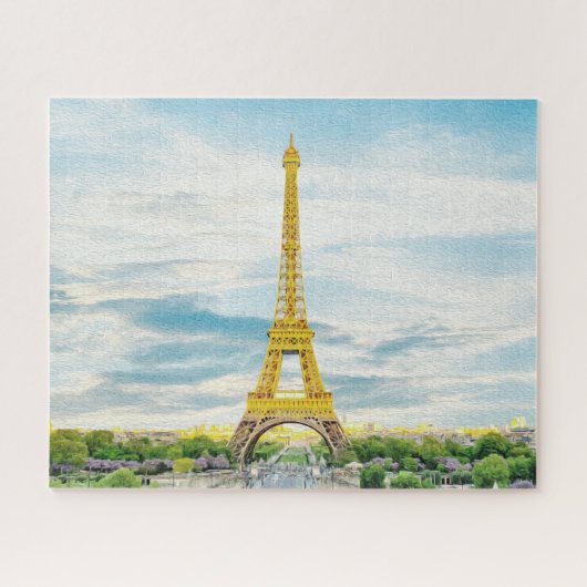 Eiffeltoren Parijs Frankrijk Europa Schilderij Legpuzzel (Horizontaal)