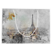 Eiffeltoren Parijs Frankrijk Grote Gift Bag | Pari Groot Cadeauzakje (Achterkant)