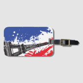 Eiffeltoren | Parijs, Frankrijk | Grunge Flag Bagagelabel (Voorkant (horizontaal))