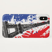 Eiffeltoren | Parijs, Frankrijk | Grunge Flag Case-Mate iPhone Case (Achterkant (horizontaal))