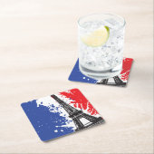 Eiffeltoren | Parijs, Frankrijk | Grunge Flag Kartonnen Onderzetters (Insitu)