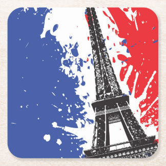 Eiffeltoren | Parijs, Frankrijk | Grunge Flag Kartonnen Onderzetters