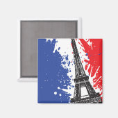 Eiffeltoren | Parijs, Frankrijk | Grunge Flag Magneet (Voorkant / Achterkant)