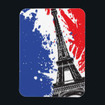 Eiffeltoren | Parijs, Frankrijk | Grunge Flag Magneet<br><div class="desc">Dit ontwerp is voorzien van de Eiffeltoren en de slordige Franse vlag op de achtergrond.</div>