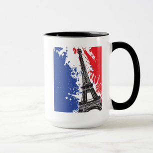 Eiffeltoren   Parijs, Frankrijk   Grunge Flag Mok
