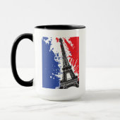 Eiffeltoren | Parijs, Frankrijk | Grunge Flag Mok (Links)