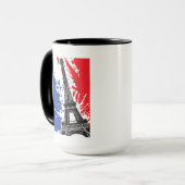 Eiffeltoren | Parijs, Frankrijk | Grunge Flag Mok (Voorkant links)
