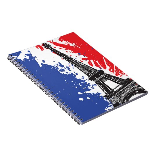 Eiffeltoren | Parijs, Frankrijk | Grunge Flag Notitieboek (Rechterzijde)