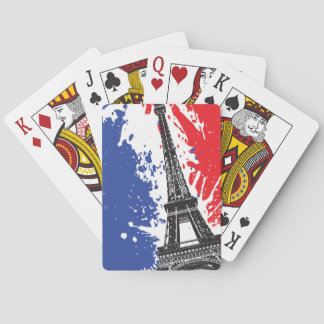 Eiffeltoren | Parijs, Frankrijk | Grunge Flag Pokerkaarten