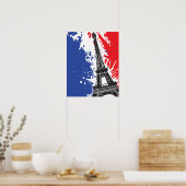 Eiffeltoren | Parijs, Frankrijk | Grunge Flag Poster (Keuken)