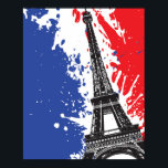 Eiffeltoren | Parijs, Frankrijk | Grunge Flag Poster<br><div class="desc">Dit ontwerp is voorzien van de Eiffeltoren en de slordige Franse vlag op de achtergrond.</div>