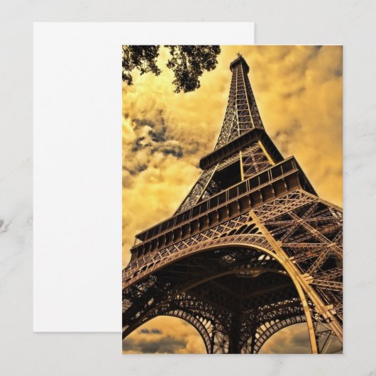 Eiffeltoren Parijs Frankrijk Kaart (Voorkant / Achterkant)