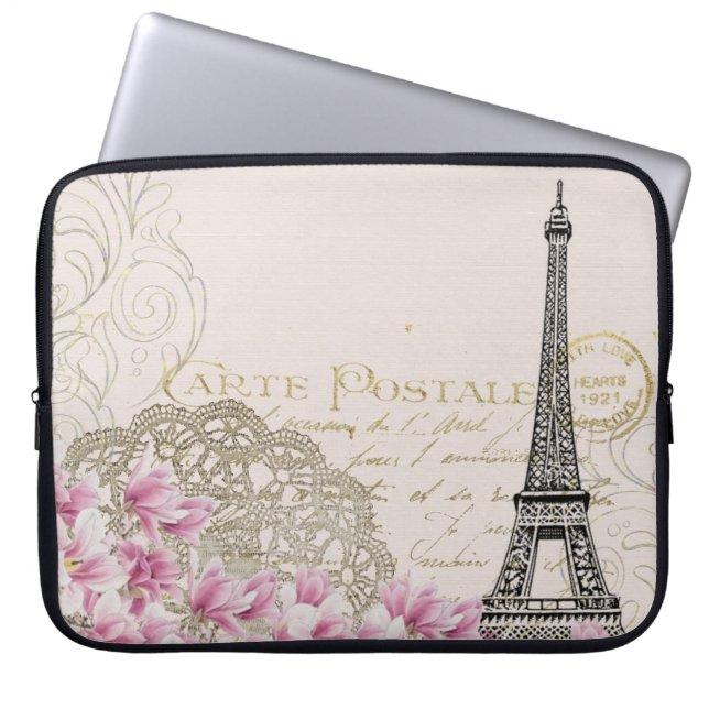 Eiffeltoren / Parijs Frankrijk Laptop Sleeve (Voorkant)