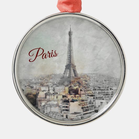 Eiffeltoren. Parijs, Frankrijk Metalen Ornament (Voorkant)