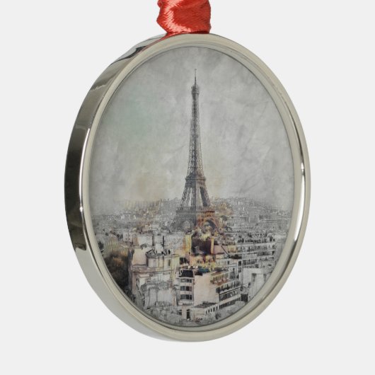 Eiffeltoren. Parijs, Frankrijk Metalen Ornament (Rechts)